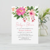 ベビーの開花、花、女の子または男の子のシャワー 招待状 (スタンド正面)