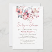 ベビーの開花、花、女の子または男の子のシャワー 招待状 (正面)