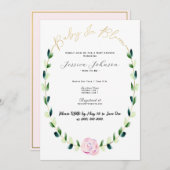 ベビーの開花- Baby Shower – 日付を保存 セーブザデート (正面/裏面)