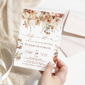 ベビーの開花Boho水の色のフローラベビーシャワー 招待状