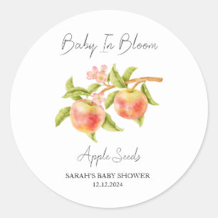 ベビーの開花lアップル種子ベビーシャワー ラウンドシール