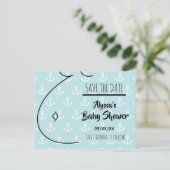 ベビーの隆起の水のいかりのベビーシャワーの保存日付 案内ポストカード (スタンド正面)