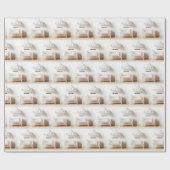 ベビーの雲のある子供部屋のベッド ラッピングペーパー (フラット)