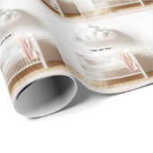 ベビーの雲のある子供部屋のベッド ラッピングペーパー (ロールコーナー)