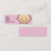 ベビーの顔のピンクの細いプロフィールカード スキニー名刺 (正面/裏面)