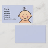 ベビーの顔の青い名刺 名刺 (正面/裏面)