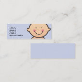 ベビーの顔の青く細いプロフィールカード スキニー名刺 (正面/裏面)