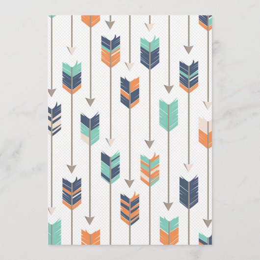 ベビーの願い弓矢シャワーネイビーオレンジ アドバイスカード (裏面)