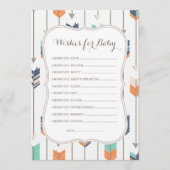 ベビーの願い弓矢シャワーネイビーオレンジ アドバイスカード (正面)