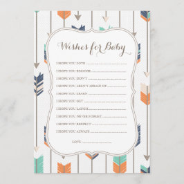 ベビーの願い弓矢シャワーネイビーオレンジ アドバイスカード