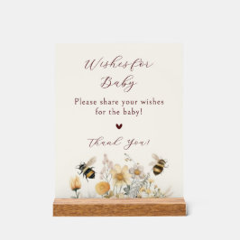 ベビーの願い赤ちゃんシャワービーワイルドフラワーフローラ アクリルサイン