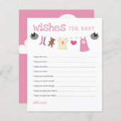 ベビーの願い赤ちゃんシャワー物干しアドバイスカード (正面/裏面)