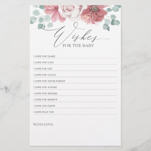 ベビーの願い – ベビーシャワーおもしろいゲームフローラ (正面)