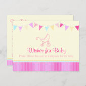 ベビーの願い – 少女の赤ちゃんシャワーピンク葉書 アドバイスカード (正面/裏面)