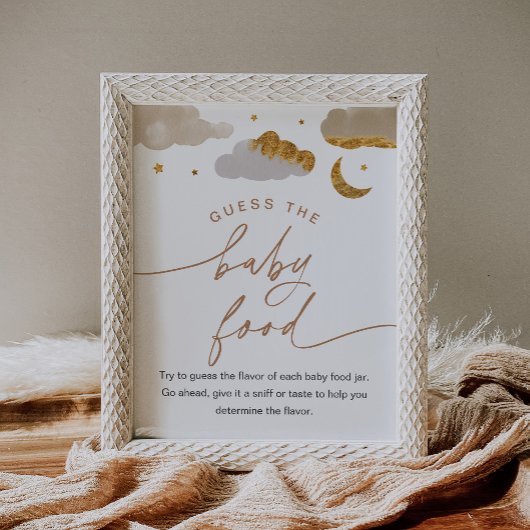 ベビーの食べ物のキラキラ星の赤ちゃんシャワーのサインを推測 ポスター