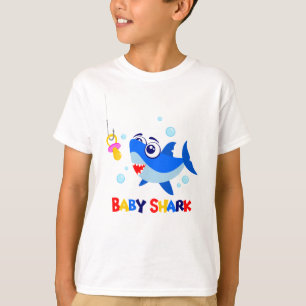 ベビーの鮫の子供のHanes TAGLESS®のTシャツ Tシャツ