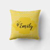 ベビーの黄色く白いのまわりにの蜜蜂の巣の蜂蜜 クッション (裏面)