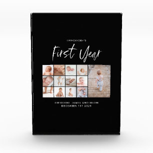 ベビーの1年目の写真コラージュスクリプト フォトブロック