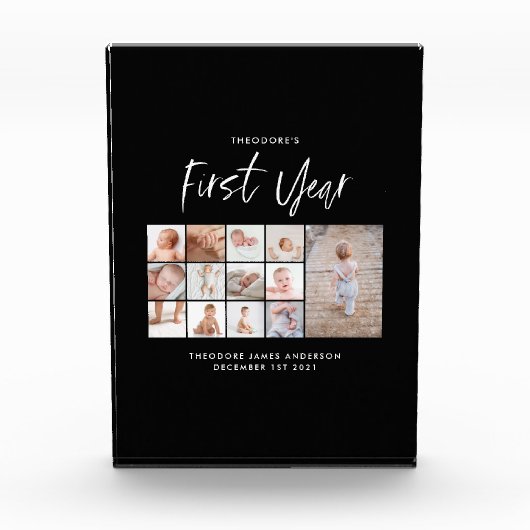 ベビーの1年目の写真コラージュスクリプト  フォトブロック (正面)