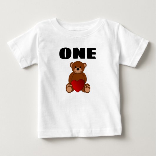 ベビーの1歳の誕生日テディベアTシャツ ベビーTシャツ (正面)