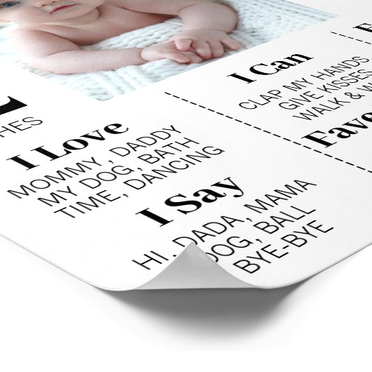 ベビーの2年目の節目2回目の誕生日の写真 ポスター (角)