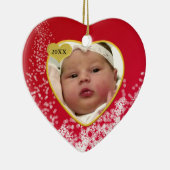 ベビーのSnowyの赤い写真の家宝のクリスマス セラミックオーナメント (右)