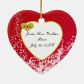 ベビーのSnowyの赤い写真の家宝のクリスマス セラミックオーナメント (裏面)