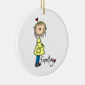 ベビーのTシャツおよびギフトの期待 セラミックオーナメント (右)