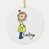 ベビーのTシャツおよびギフトの期待 セラミックオーナメント (正面)