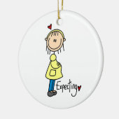 ベビーのTシャツおよびギフトの期待 セラミックオーナメント (左)