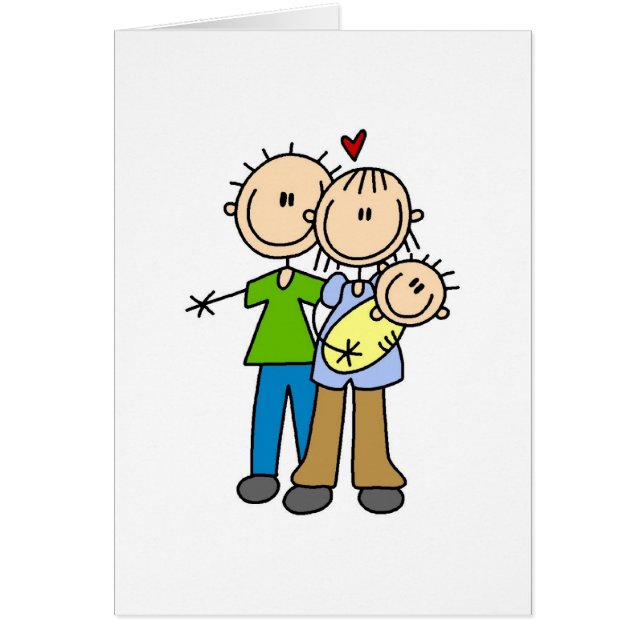 ベビーのTシャツおよびギフトを持つ新しい親 (正面)