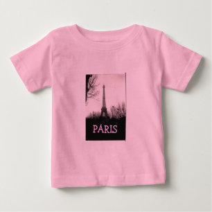 ベビーのTシャツかエッフェル塔 ベビーTシャツ