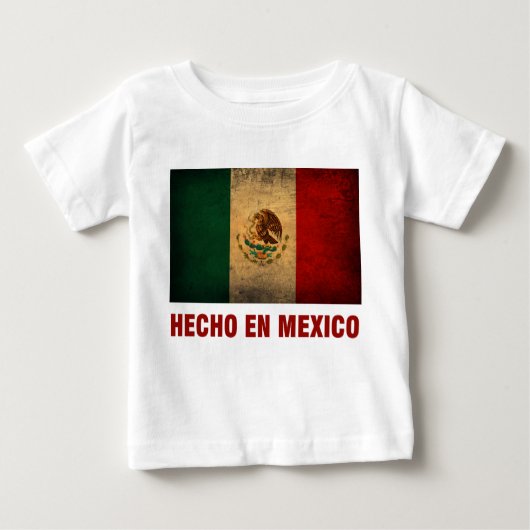 ベビーのTシャツ- Hecho enメキシコの旗 ベビーTシャツ (正面)