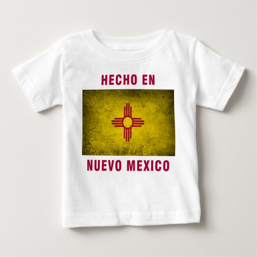 ベビーのTシャツ- Hecho en Nuevoメキシコの旗 ベビーTシャツ (正面)