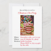 ベビーのTummy時間、クリスマスティーパーソナライズ文字 招待状 (裏面)