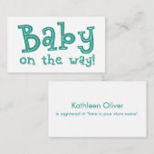 ベビーのWays Registry Cardのティール(緑がかった色) エンクロージャーカード (正面/裏面)