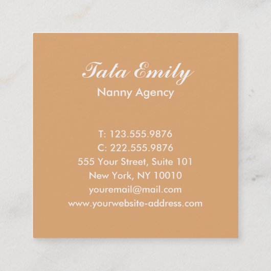 ベビーはかわいい象の名刺を整備します スクエア名刺 (裏面)