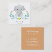 ベビーはかわいい象の名刺を整備します スクエア名刺 (正面/裏面)