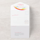 ベビーはかわいい雲水の色と虹を散らす オールインワン招待状 (外側)