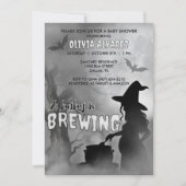 ベビーはウィッチ不気味ハロウィーンベイビーシャワーを醸造している 招待状 (正面)