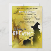 ベビーはウィッチ不気味ハロウィーンベイビーシャワーを醸造している 招待状 (正面)