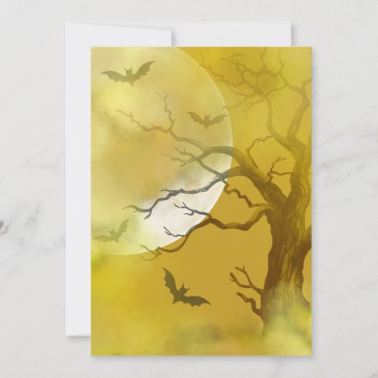 ベビーはウィッチ不気味ハロウィーンベイビーシャワーを醸造している 招待状 (裏面)