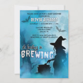 ベビーはウィッチ不気味ハロウィーンベイビーシャワーを醸造している 招待状 (正面)