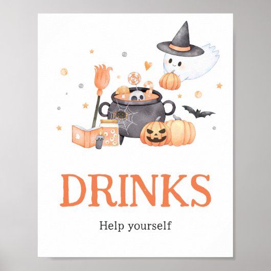 ベビーはオレンジのハロウィンドリンクを醸造している ポスター (正面)