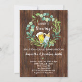 ベビーはカップルの赤ちゃんシャワーを醸造している 招待状 (正面)