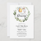 ベビーはカップルの赤ちゃんシャワーを醸造する 招待状 (正面)