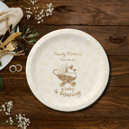 ベビーはキュートなPram赤ちゃんシャワープレートを醸造している ペーパープレート