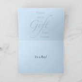ベビーはギフトブルー写真テンプレート カード (内部)