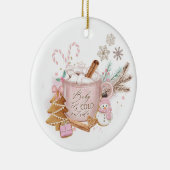 ベビーはクリスマスグラスオーナメント外で寒い| セラミックオーナメント (右)