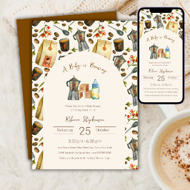 ベビーはコーヒーのエスプレッソ赤ちゃんシャワーを醸造している 招待状